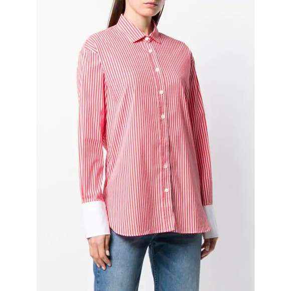 CLOSED Lilo Striped Button front Shirt Red white NWT Sz medium - Picture 1 of 8